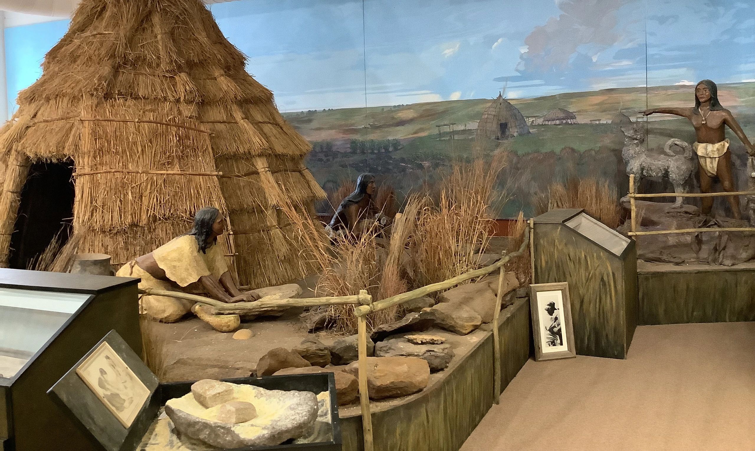 Museum diorama historical settlement exhibit